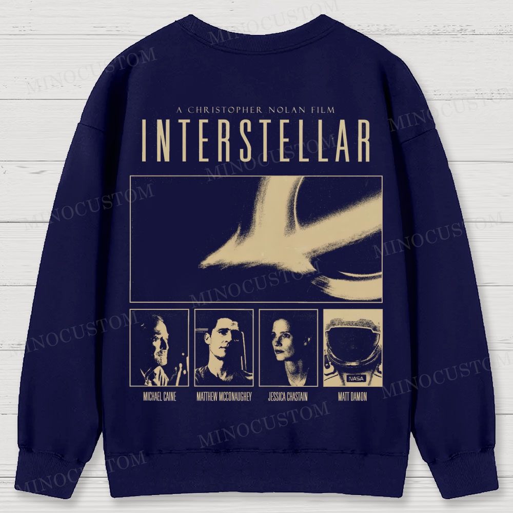 Interstellar Retro Sci-Fi Adventure Graphic  Vintage Sweatshirt