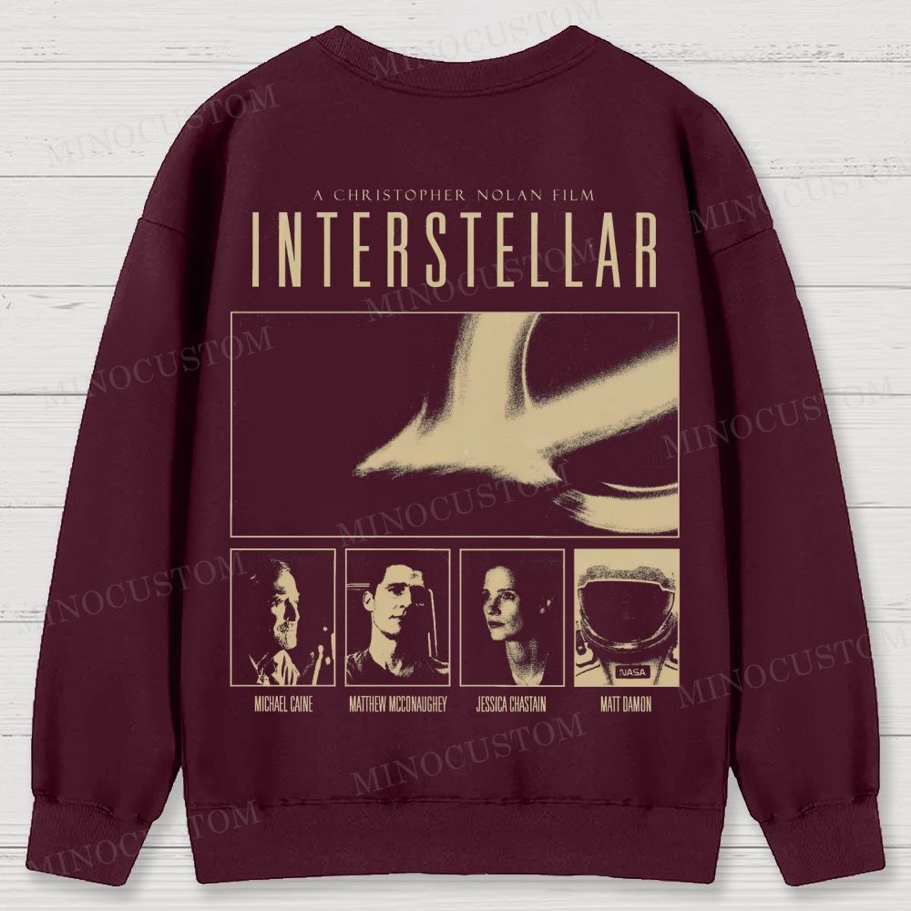 Interstellar Retro Sci-Fi Adventure Graphic  Vintage Sweatshirt
