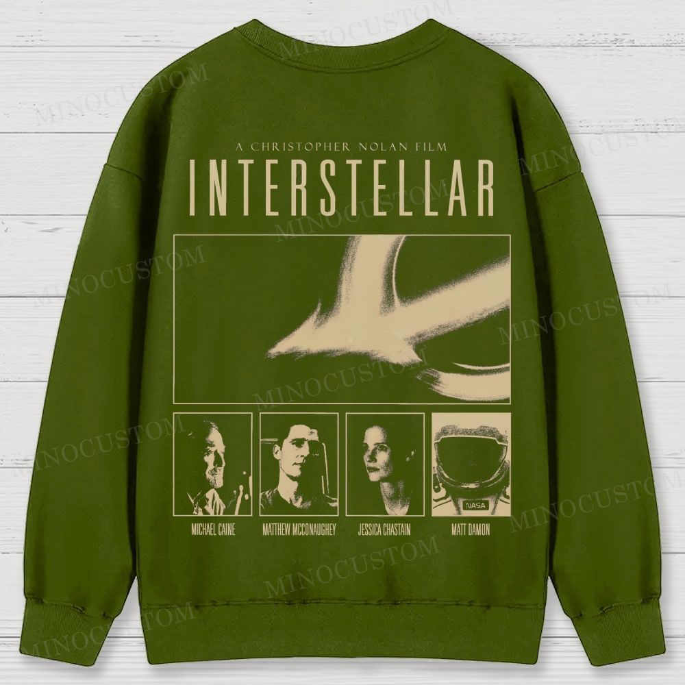 Interstellar Retro Sci-Fi Adventure Graphic  Vintage Sweatshirt