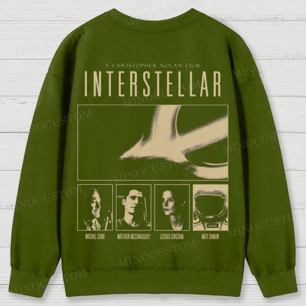 Interstellar Retro Sci-Fi Adventure Graphic  Vintage Sweatshirt