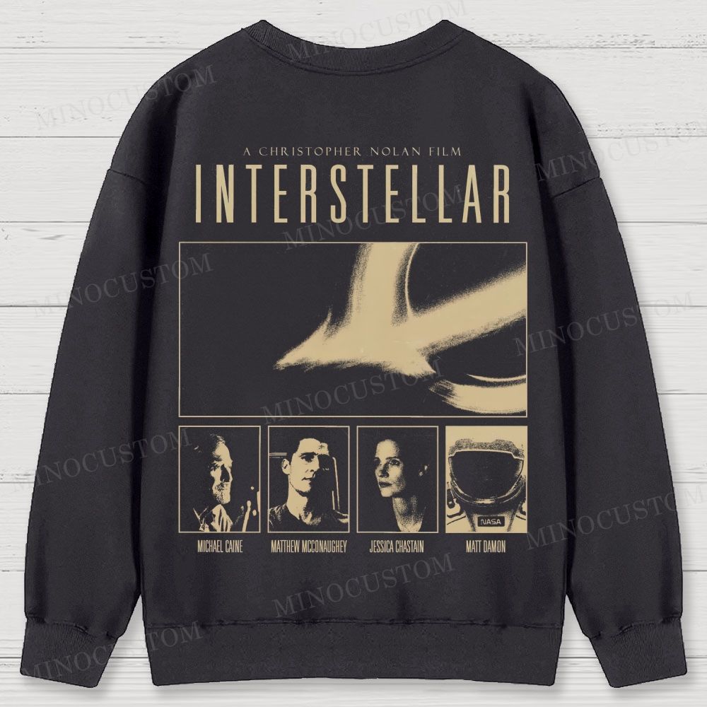 Interstellar Retro Sci-Fi Adventure Graphic  Vintage Sweatshirt