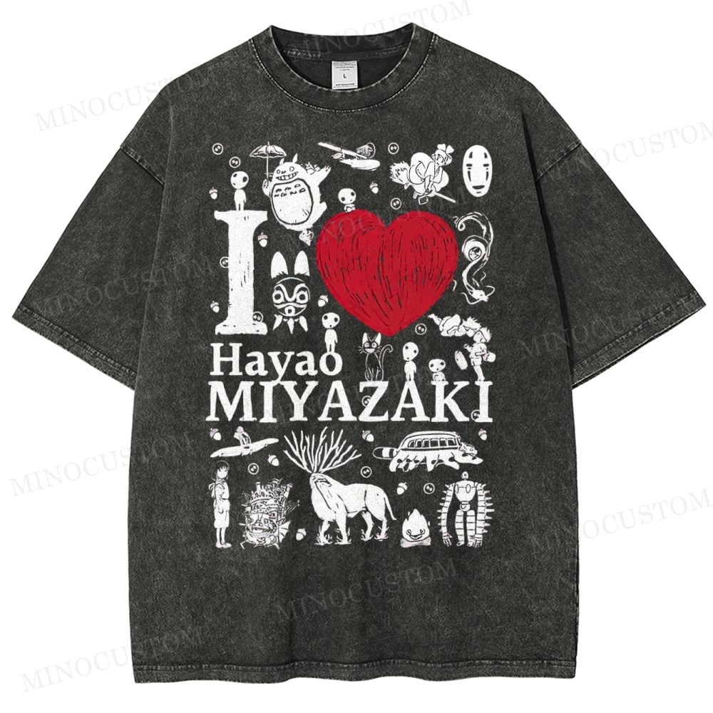 I Love Miyazaki Washed T-Shirt 