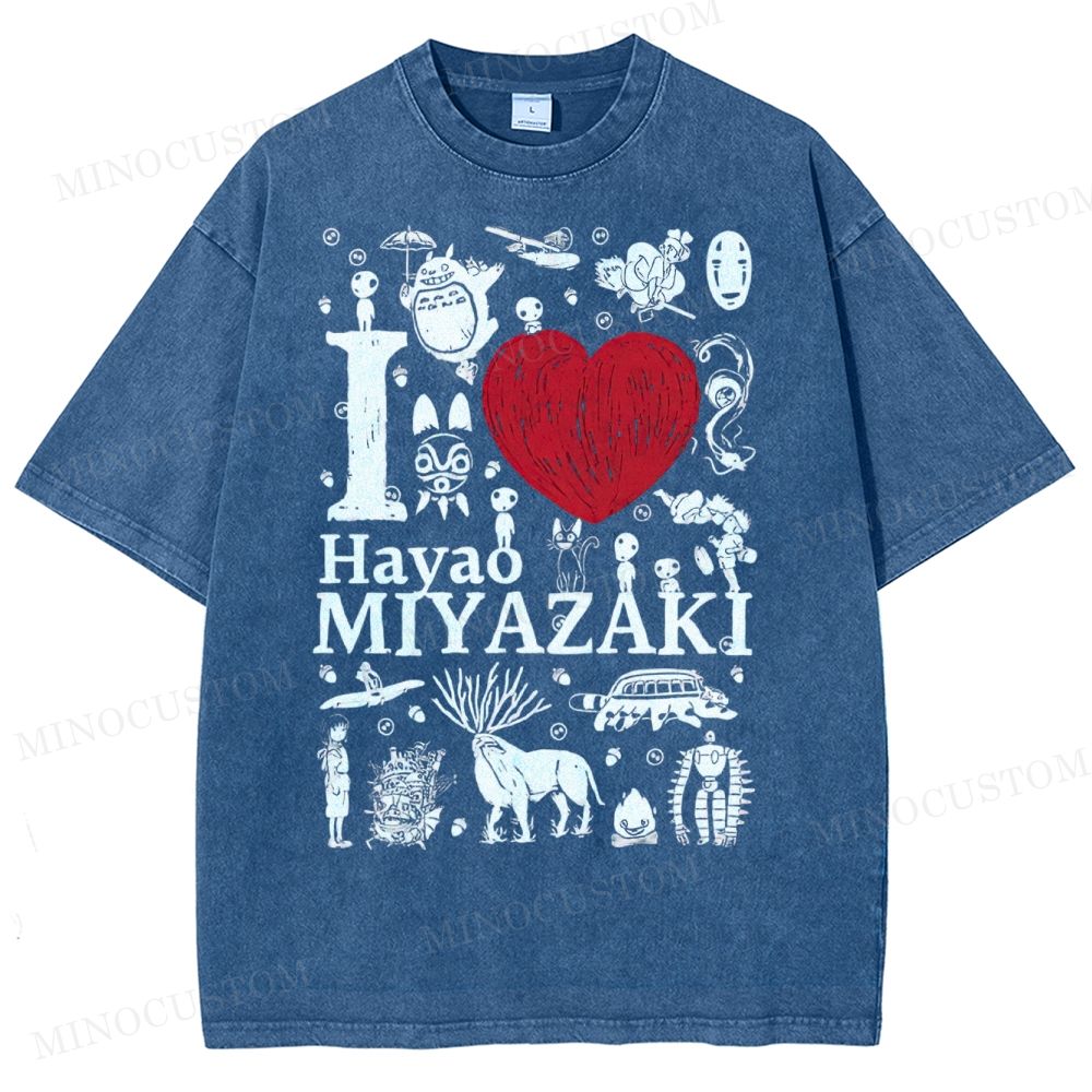 I Love Miyazaki Washed T-Shirt 