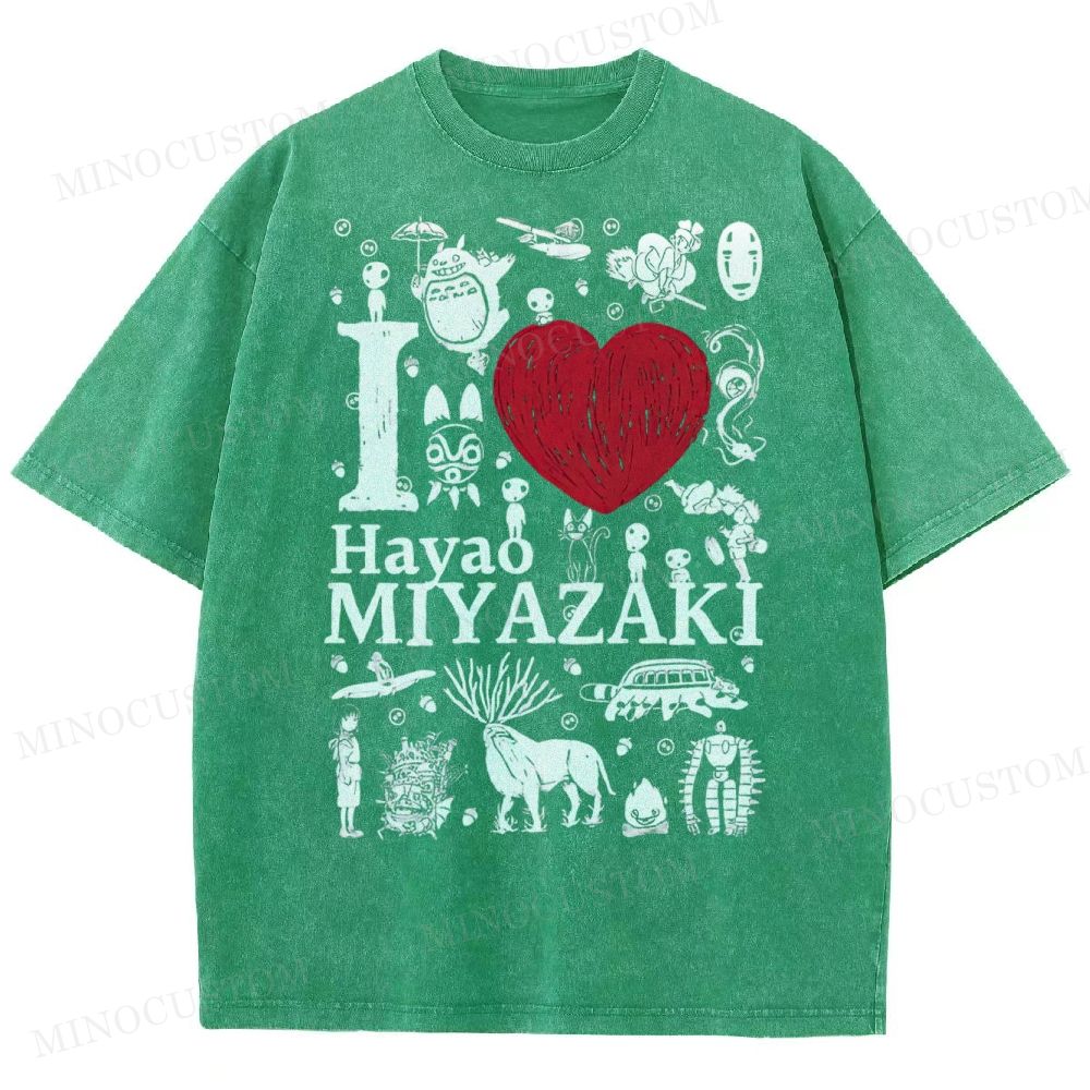 I Love Miyazaki Washed T-Shirt 