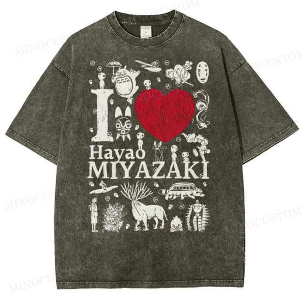 I Love Miyazaki Washed T-Shirt 
