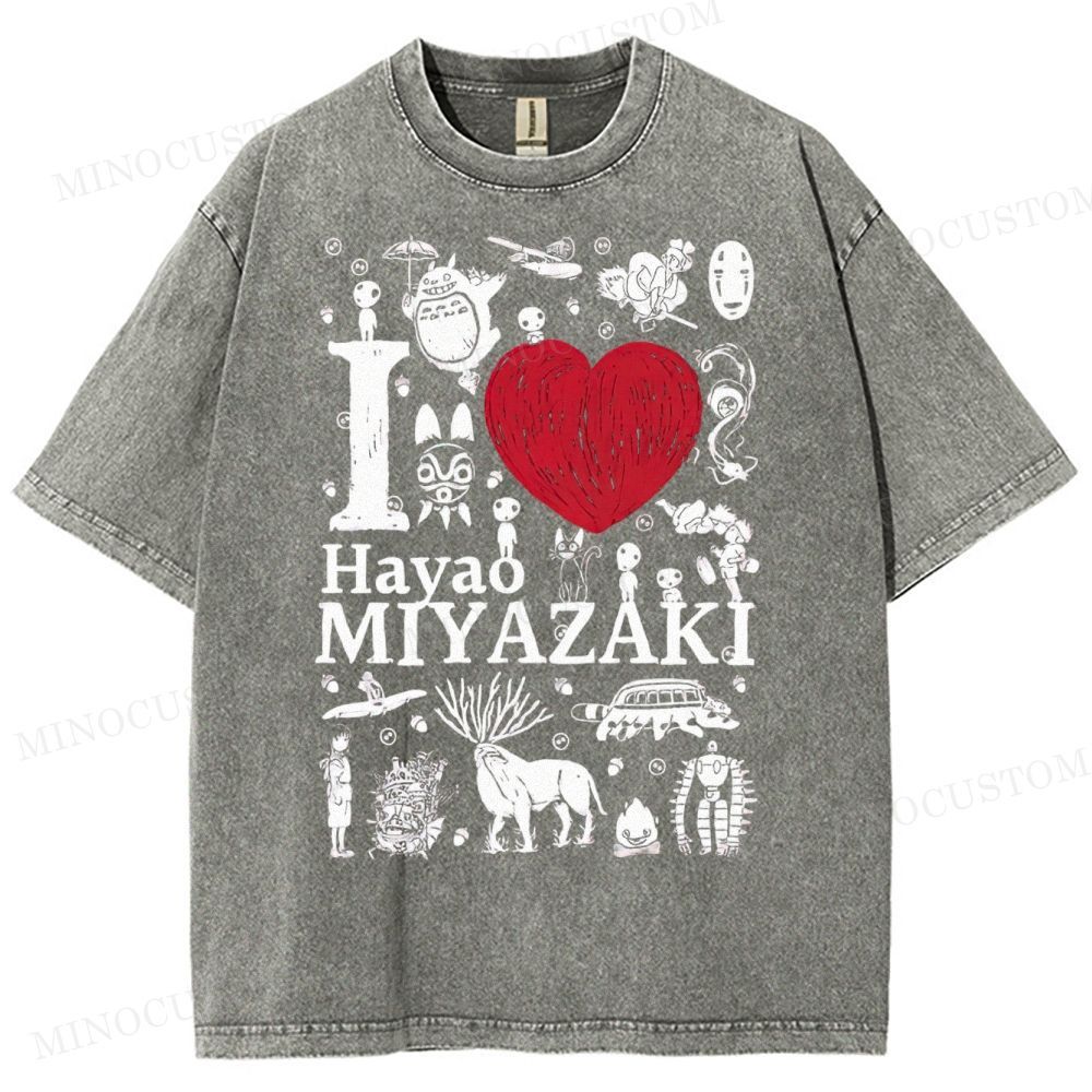 I Love Miyazaki Washed T-Shirt 