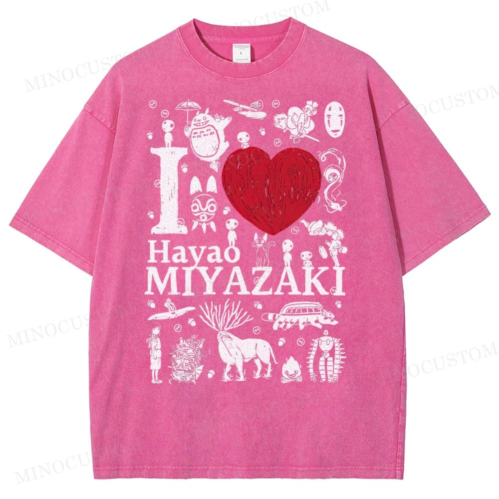 I Love Miyazaki Washed T-Shirt 