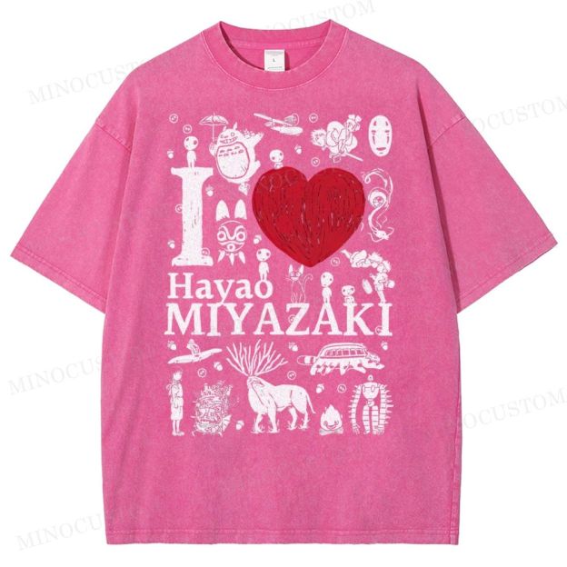 I Love Miyazaki Washed T-Shirt 
