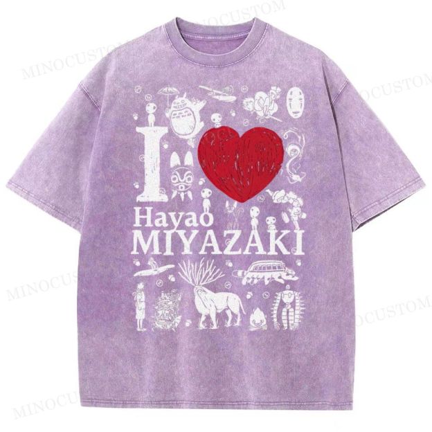 I Love Miyazaki Washed T-Shirt 