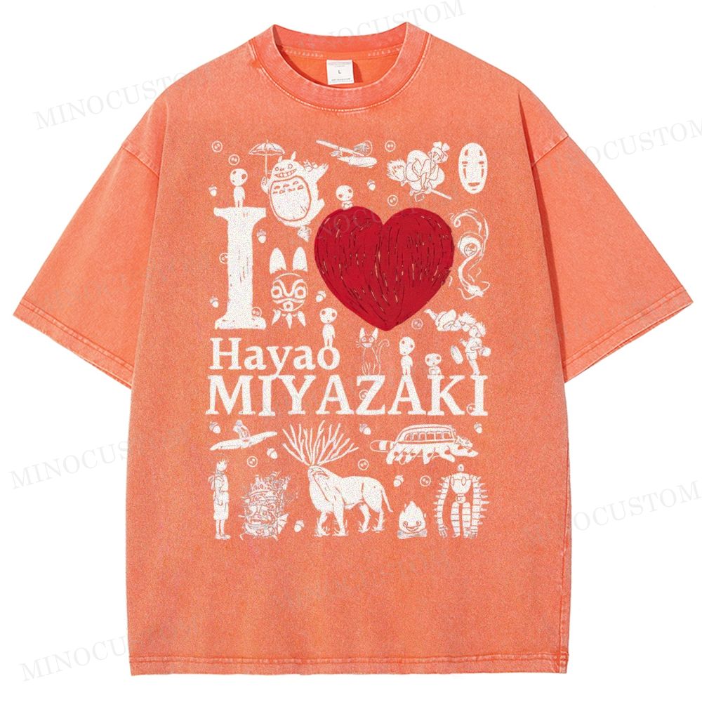 I Love Miyazaki Washed T-Shirt 