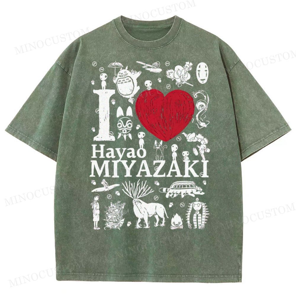 I Love Miyazaki Washed T-Shirt 