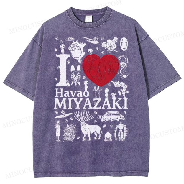 I Love Miyazaki Washed T-Shirt 