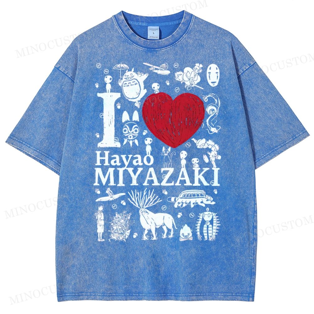 I Love Miyazaki Washed T-Shirt 