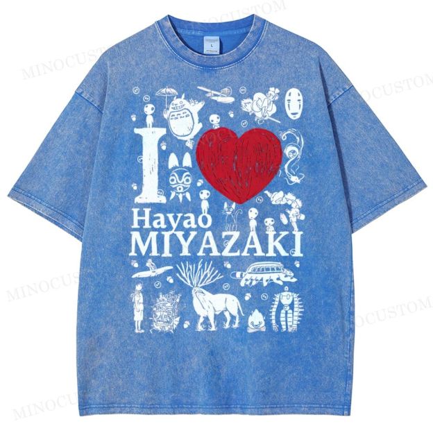 I Love Miyazaki Washed T-Shirt 