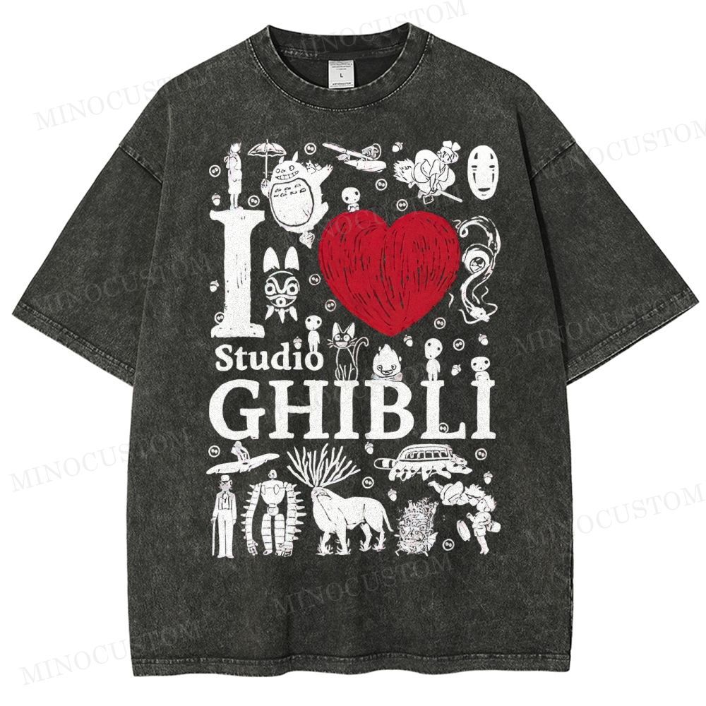 I love Ghibli Washed T-Shirt