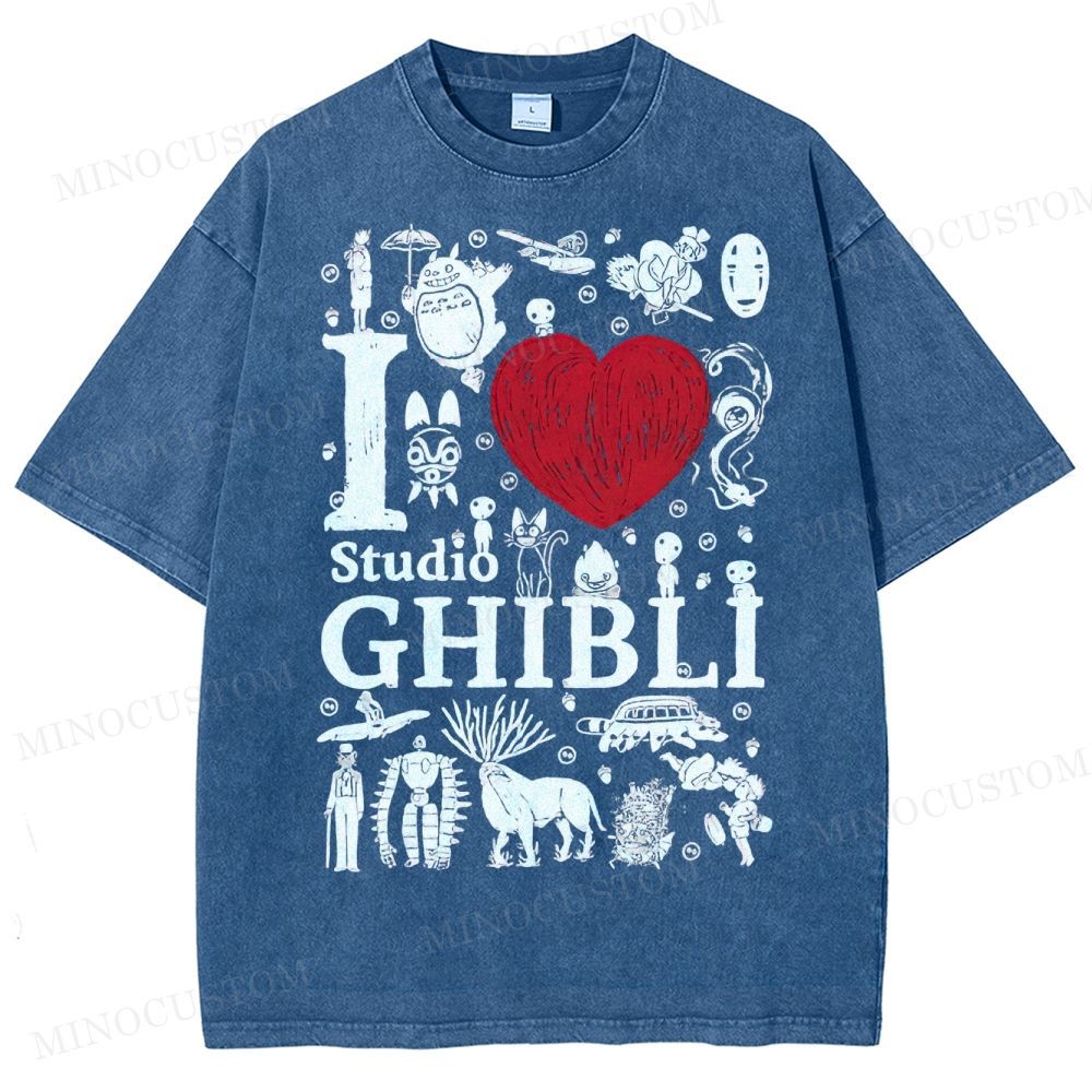 I love Ghibli Washed T-Shirt 