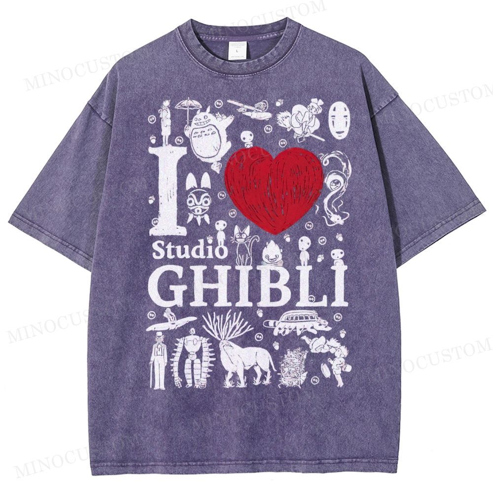 I love Ghibli Washed T-Shirt 