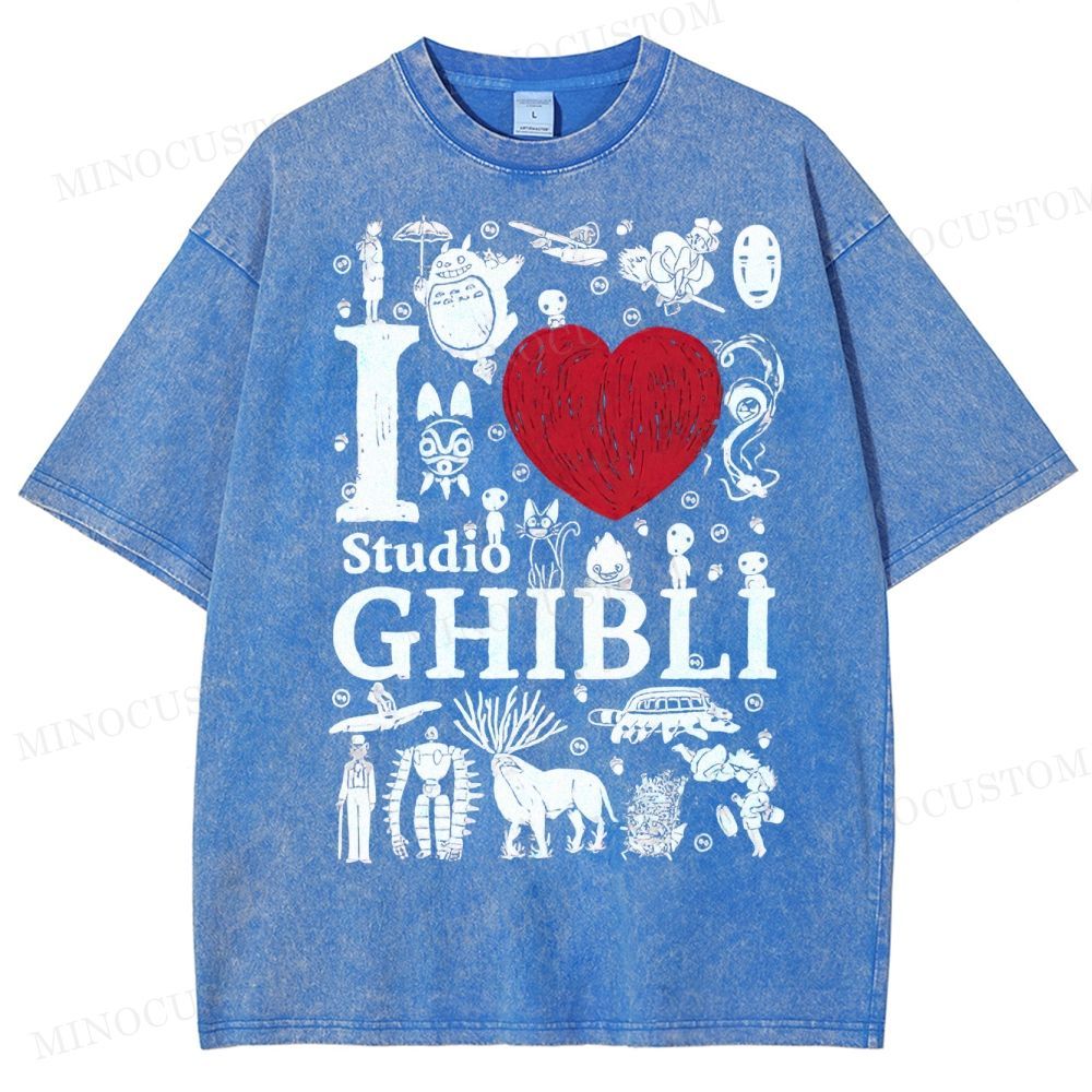 I love Ghibli Washed T-Shirt 