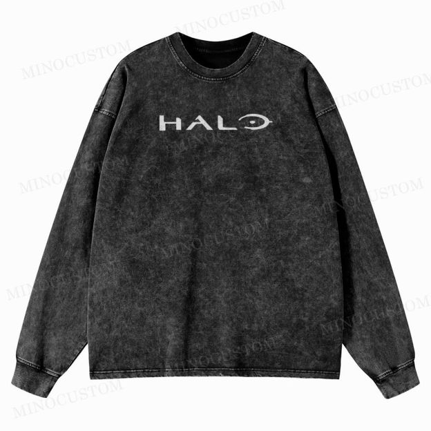 Wash Master Chief Spartan Washed Long-Sleeved T-Shirt