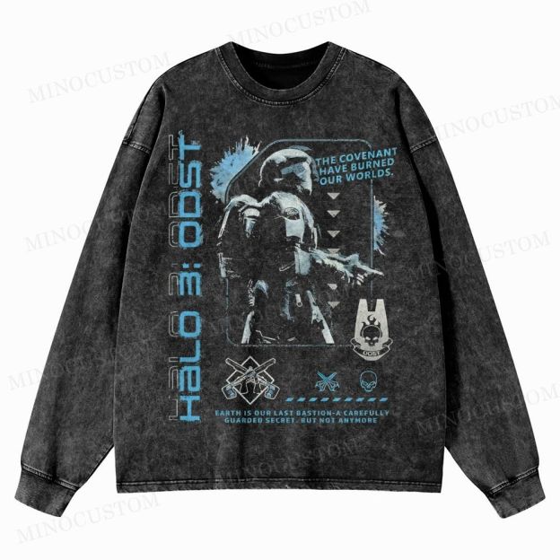 Unisex Casual Washed Long-Sleeved T-Shirt 2511004682