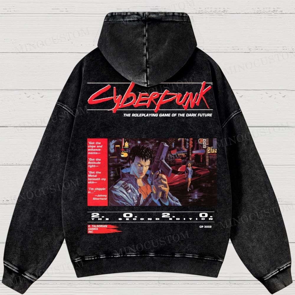 Cyberpunk 2020 “Dark Future” Washed Hoodies
