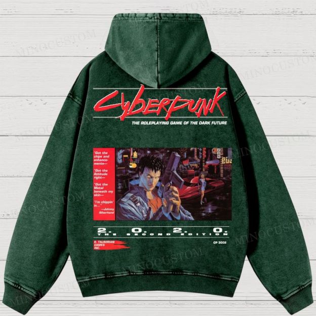 Cyberpunk 2020 “Dark Future” Washed Hoodies 