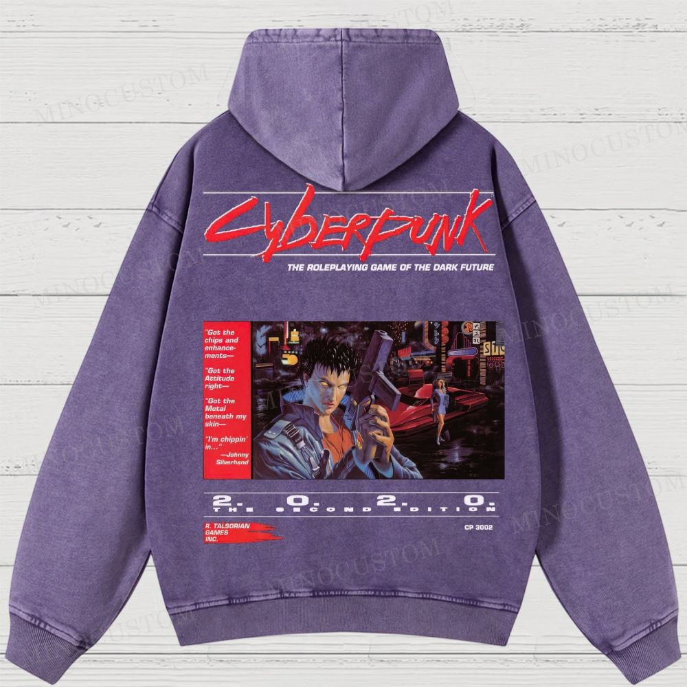 Cyberpunk 2020 “Dark Future” Washed Hoodies 
