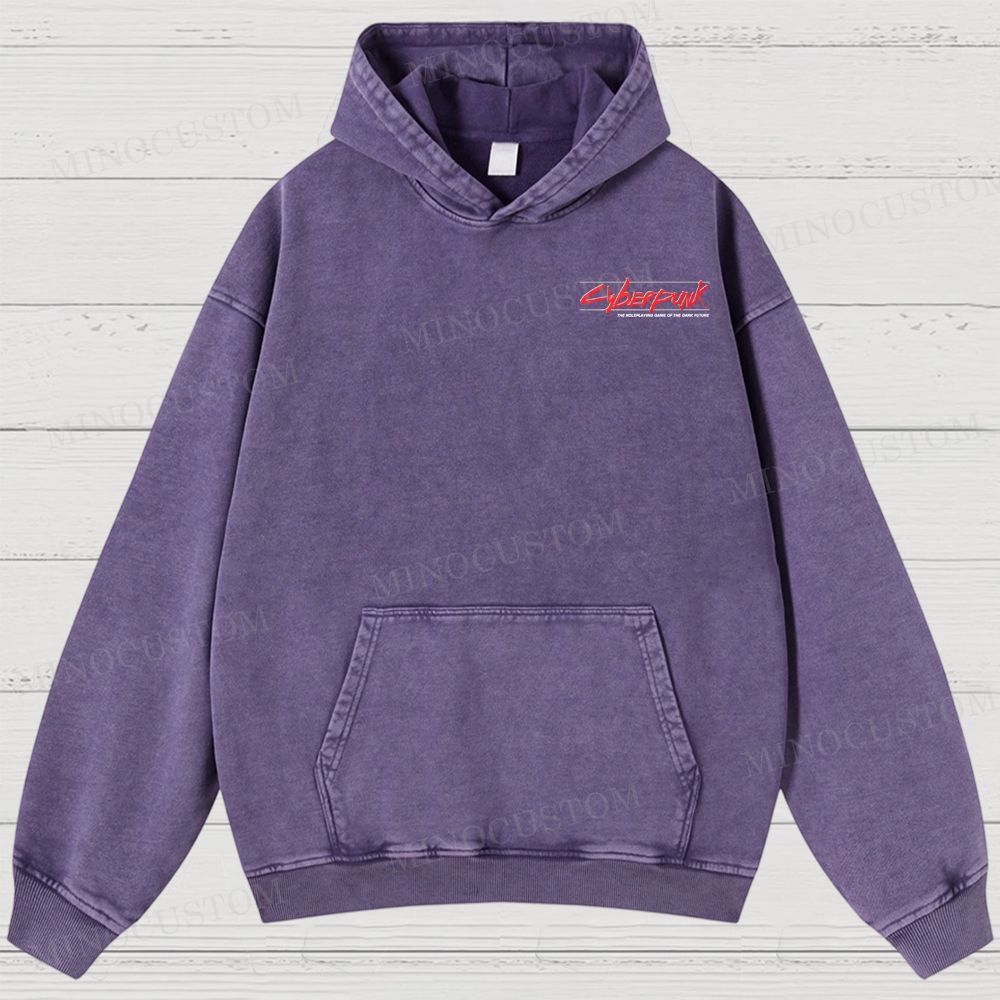 Cyberpunk 2020 “Dark Future” Washed Hoodies 