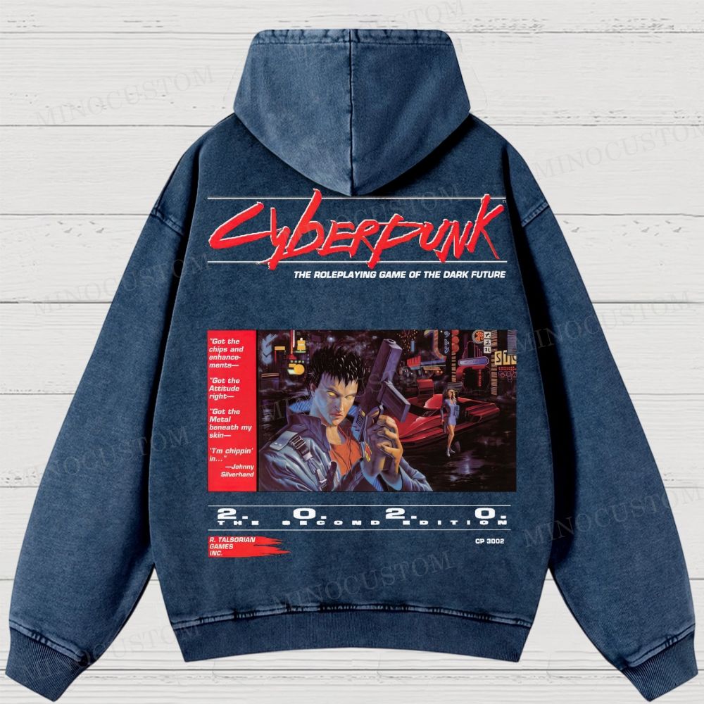 Cyberpunk 2020 “Dark Future” Washed Hoodies 
