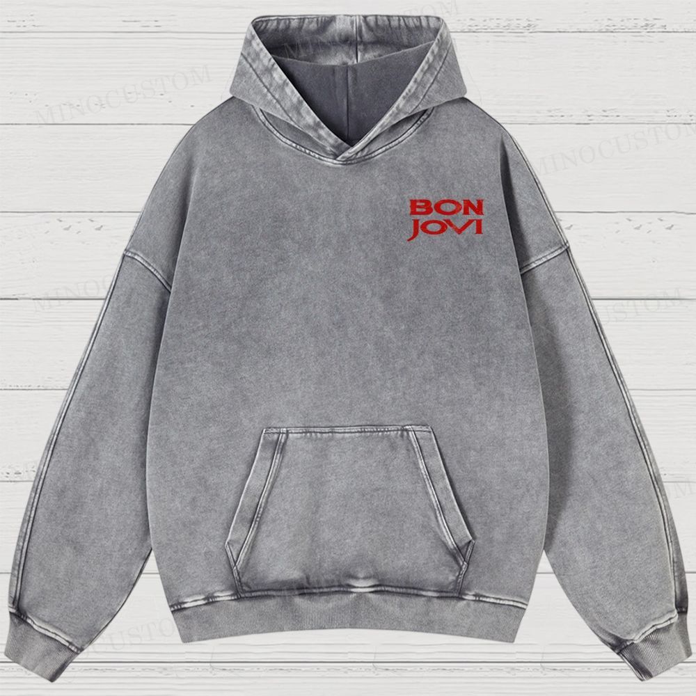 Bon Jovi “Wanted Dead or Alive” Vintage Washed Hoodies 