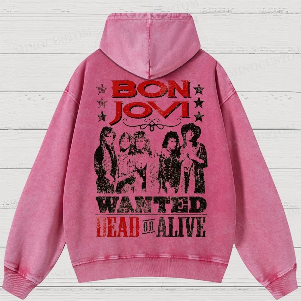Bon Jovi “Wanted Dead or Alive” Vintage Washed Hoodies 