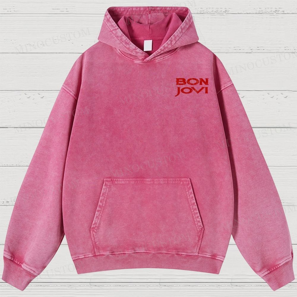 Bon Jovi “Wanted Dead or Alive” Vintage Washed Hoodies 