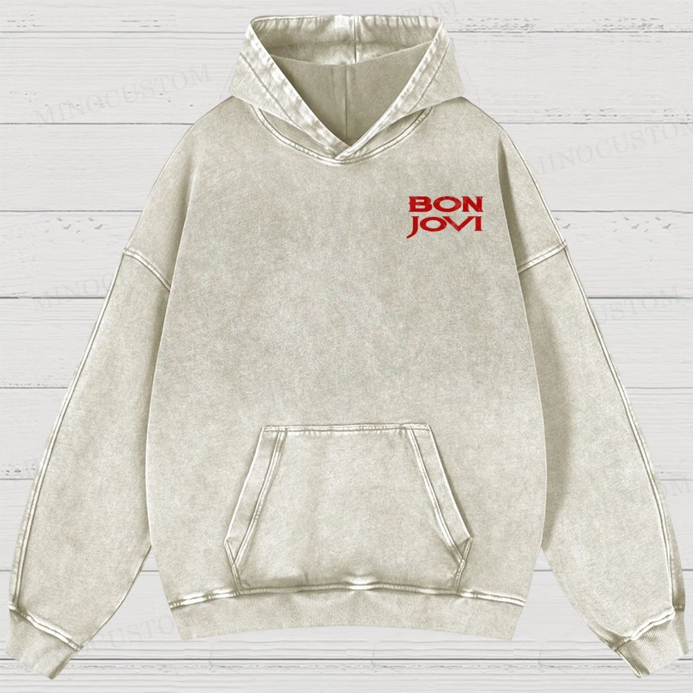 Bon Jovi “Wanted Dead or Alive” Vintage Washed Hoodies 