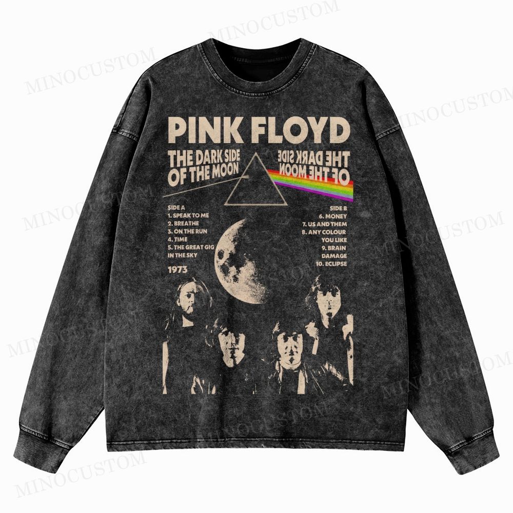 Pink Floyd “The Dark Side of the Moon” Washed Long-Sleeved T-Shirt
