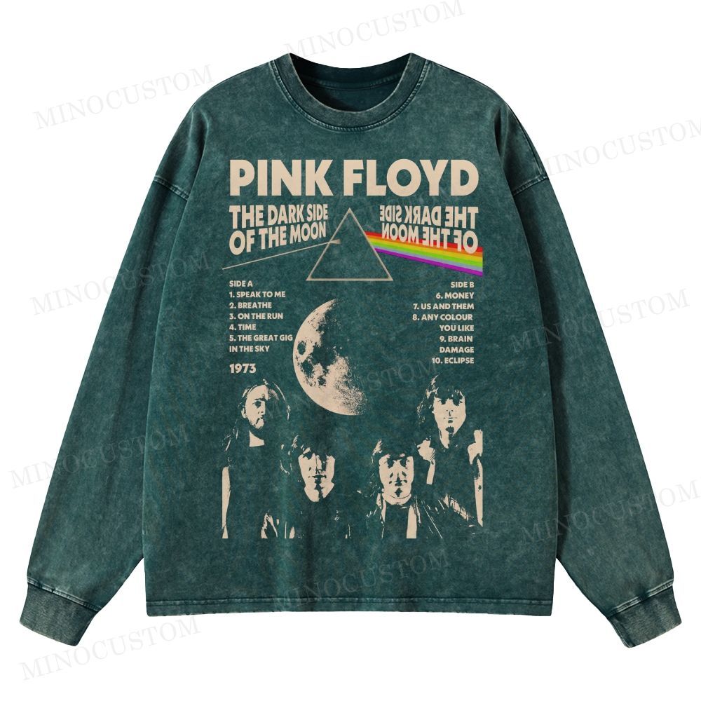 Pink Floyd “The Dark Side of the Moon” Washed Long-Sleeved T-Shirt