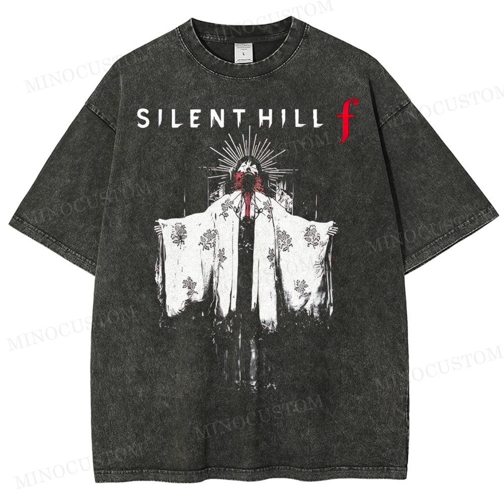 Silent Hill f Floral Horror Graphic Washed T-Shirt 