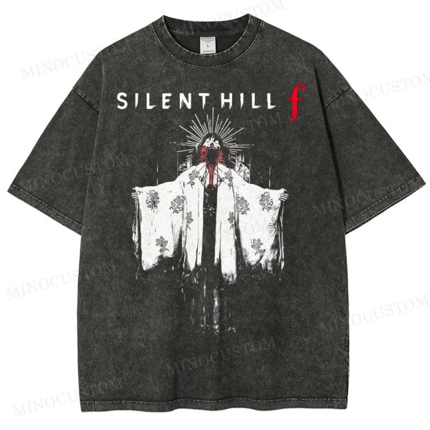 Silent Hill f Floral Horror Graphic Washed T-Shirt 