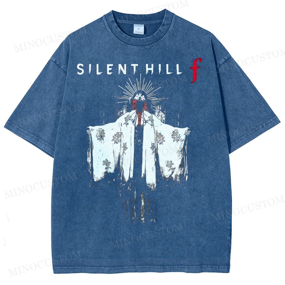Silent Hill f Floral Horror Graphic Washed T-Shirt 