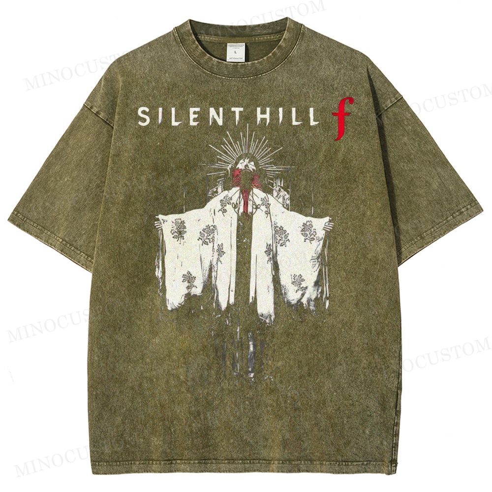 Silent Hill f Floral Horror Graphic Washed T-Shirt 