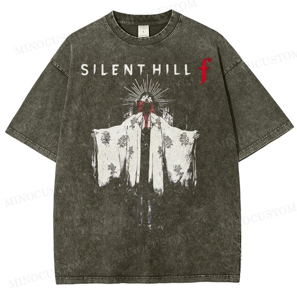 Silent Hill f Floral Horror Graphic Washed T-Shirt 