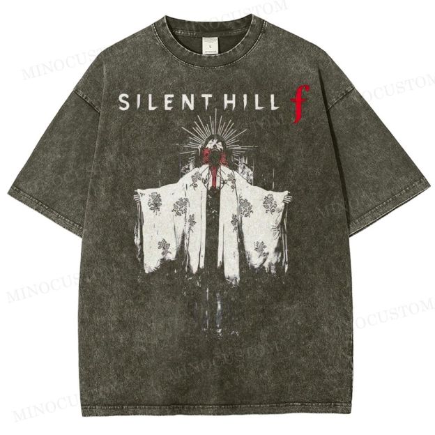 Silent Hill f Floral Horror Graphic Washed T-Shirt 