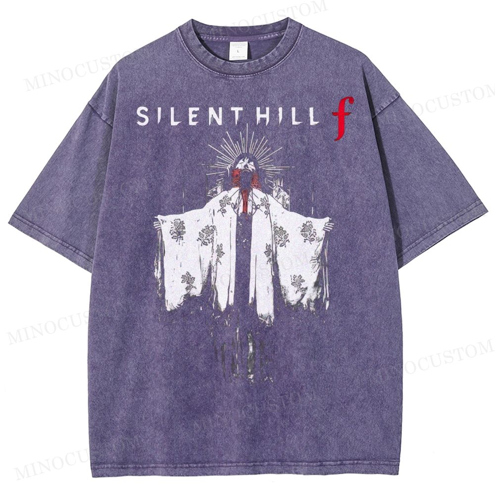 Silent Hill f Floral Horror Graphic Washed T-Shirt 