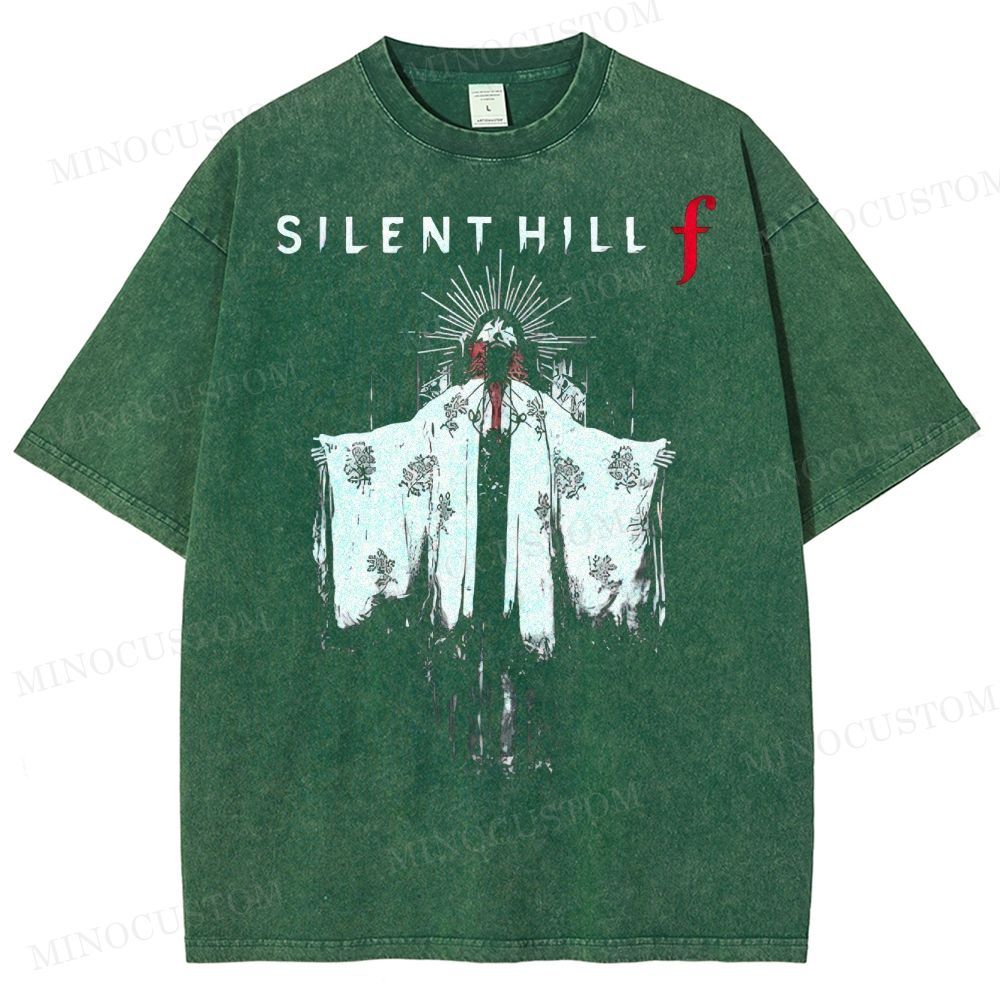 Silent Hill f Floral Horror Graphic Washed T-Shirt 