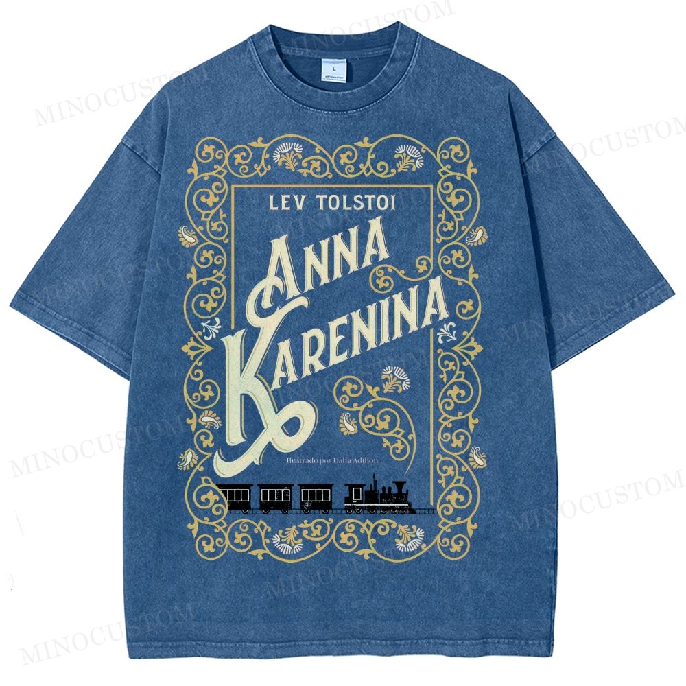 Anna Karenina Book Cover Washed T-Shirt 