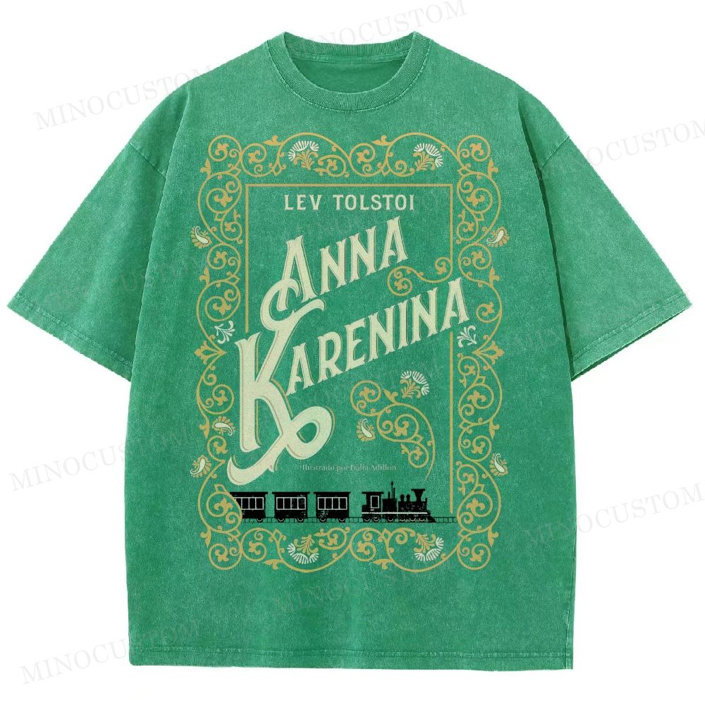 Anna Karenina Book Cover Washed T-Shirt 