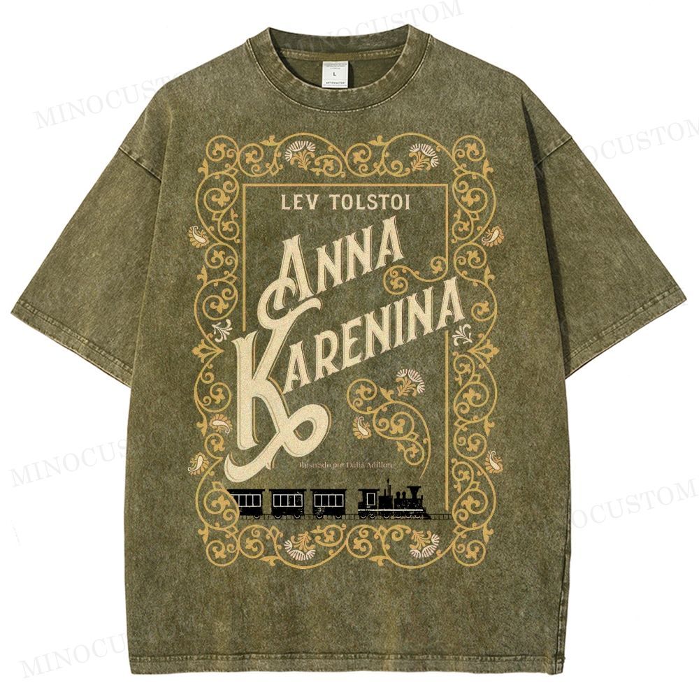Anna Karenina Book Cover Washed T-Shirt 