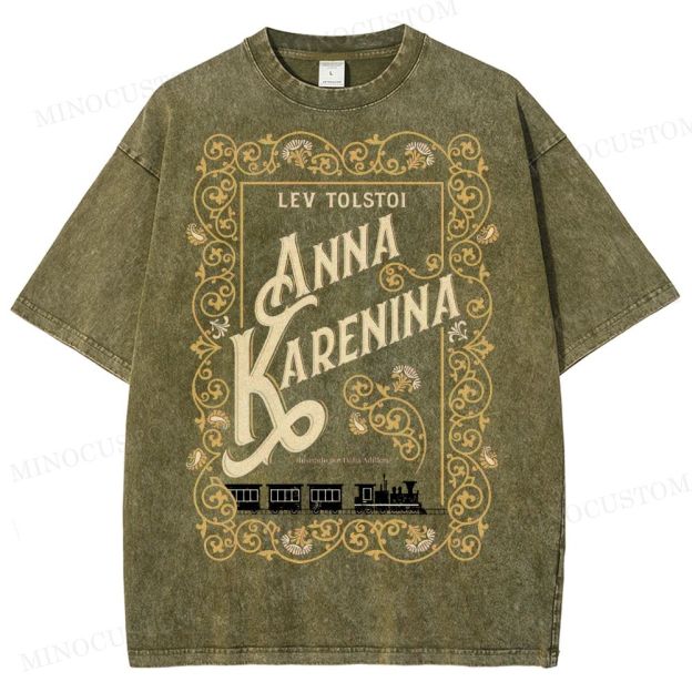 Anna Karenina Book Cover Washed T-Shirt 