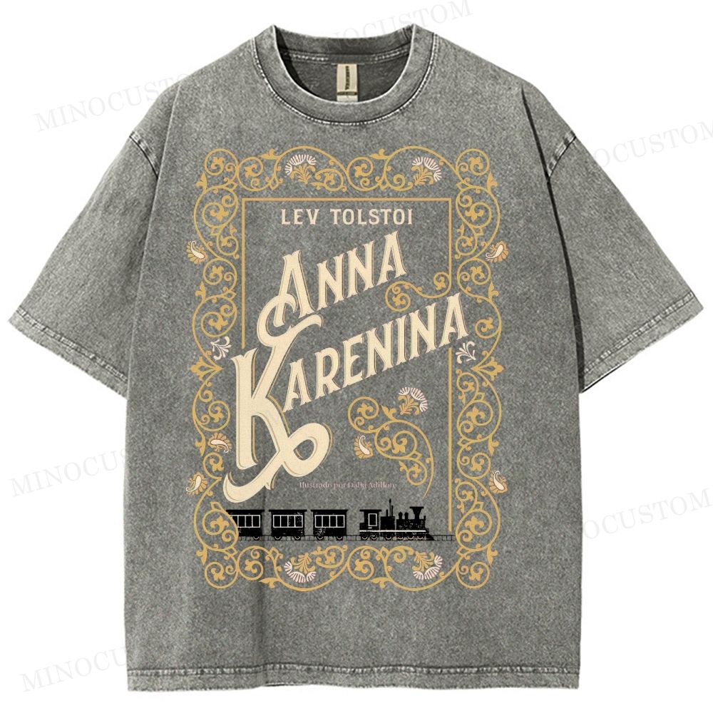 Anna Karenina Book Cover Washed T-Shirt 