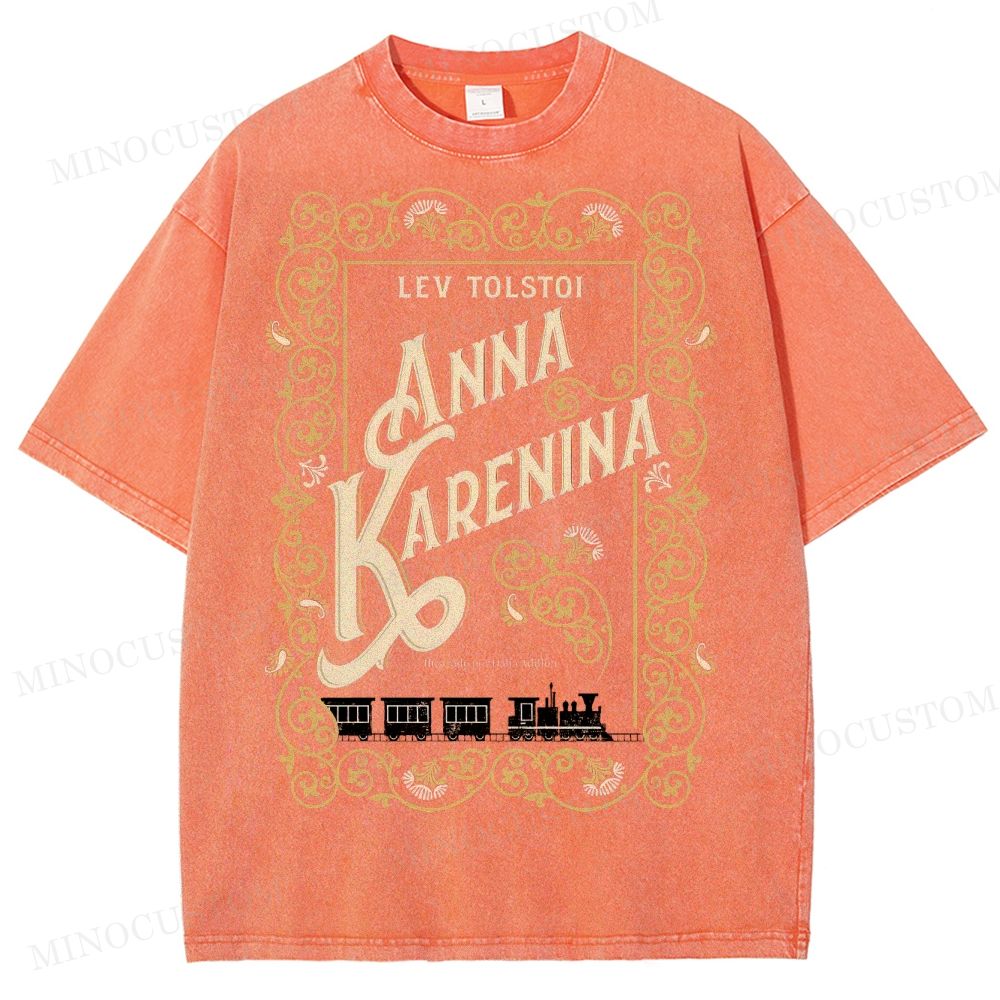 Anna Karenina Book Cover Washed T-Shirt 