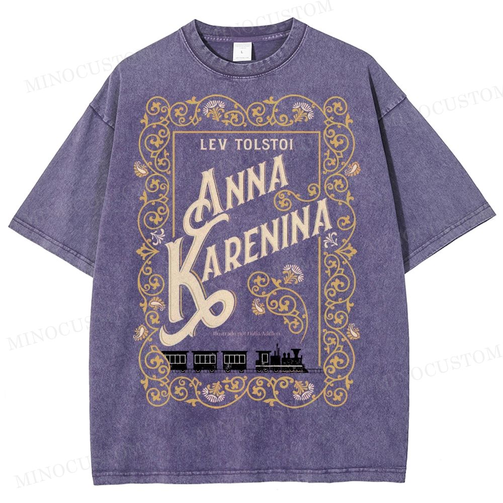 Anna Karenina Book Cover Washed T-Shirt 